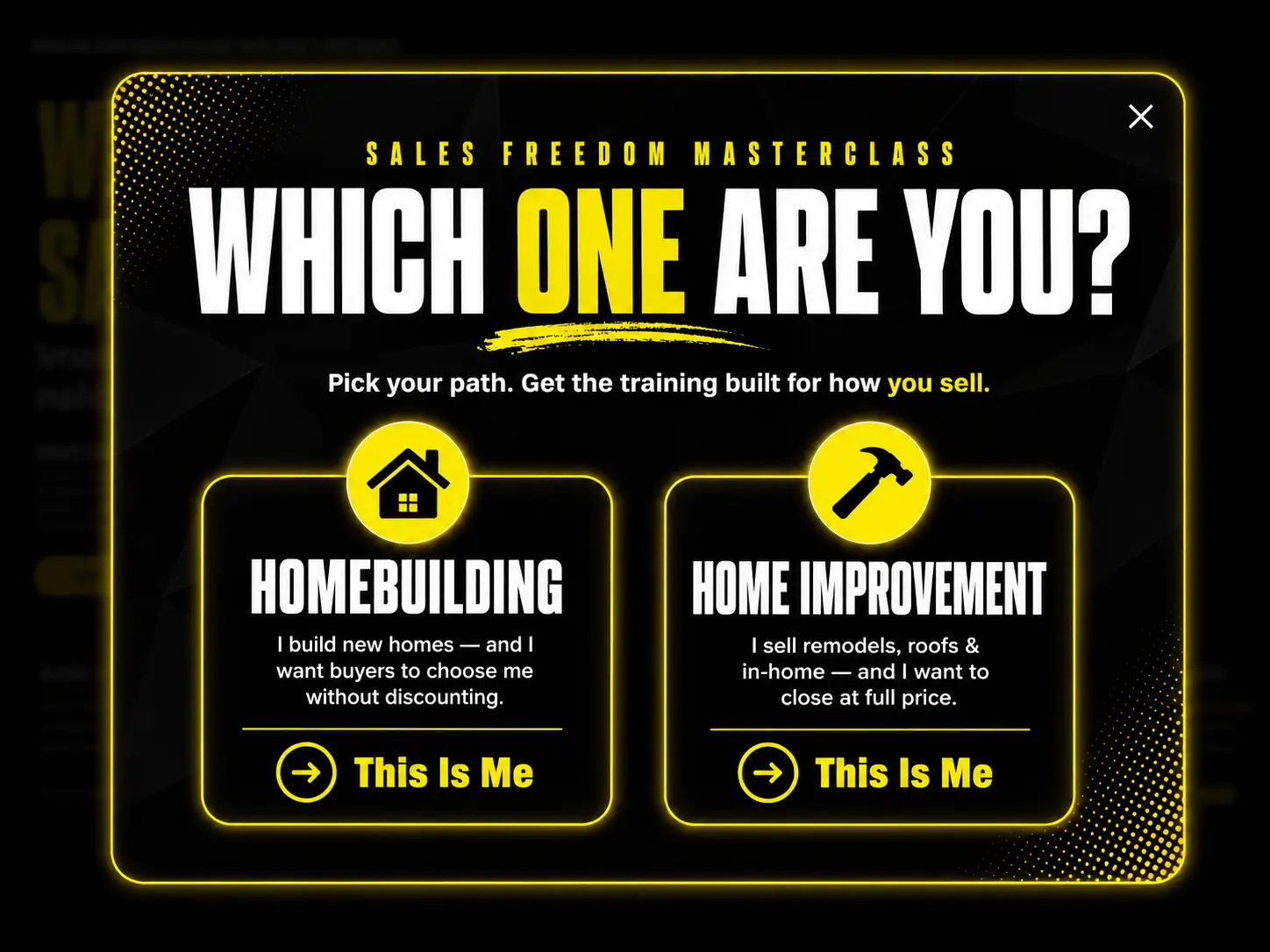 Choose your path - Sales freedom masterclass