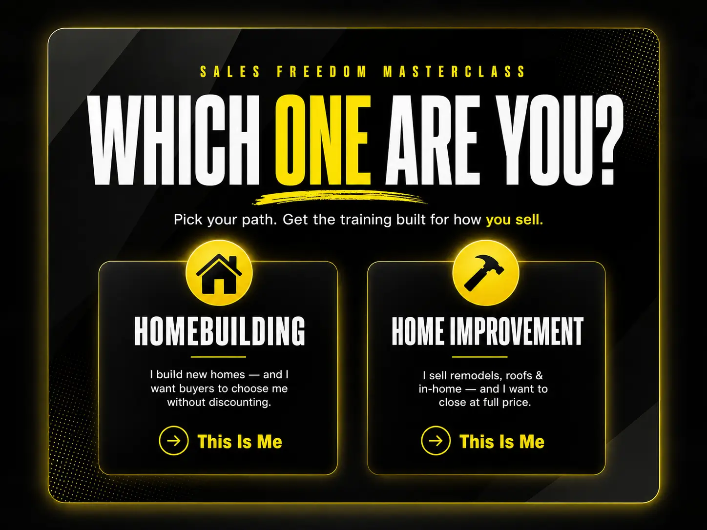 Choose your path - Sales freedom masterclass